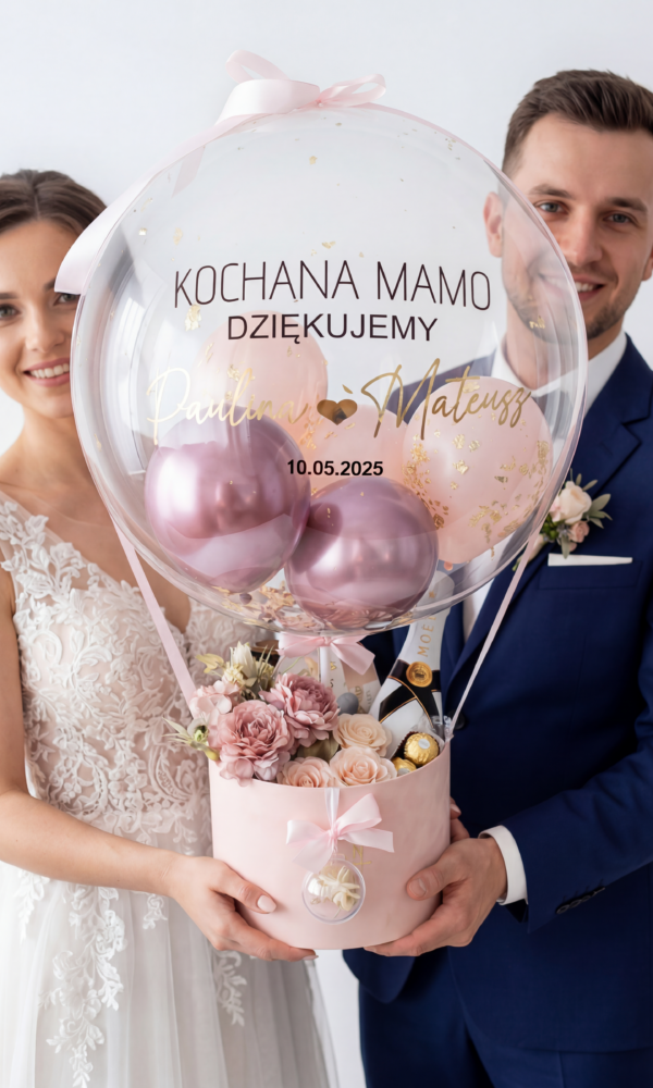 BalonBox podziękowanie dla Mamy / Rodziców na ślubie