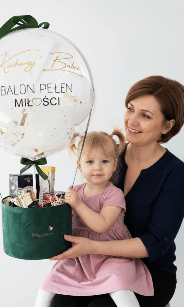 Box + balon z dowolnym napisem - prezent na Dzień Babci i Dziadka