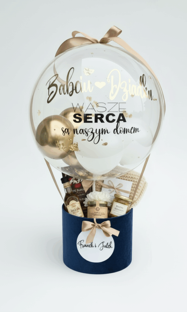 1 BalonBox z okazji Dnia Babci i Dziadka , do uzupełnienia własnymi produktami , dowolne napisy