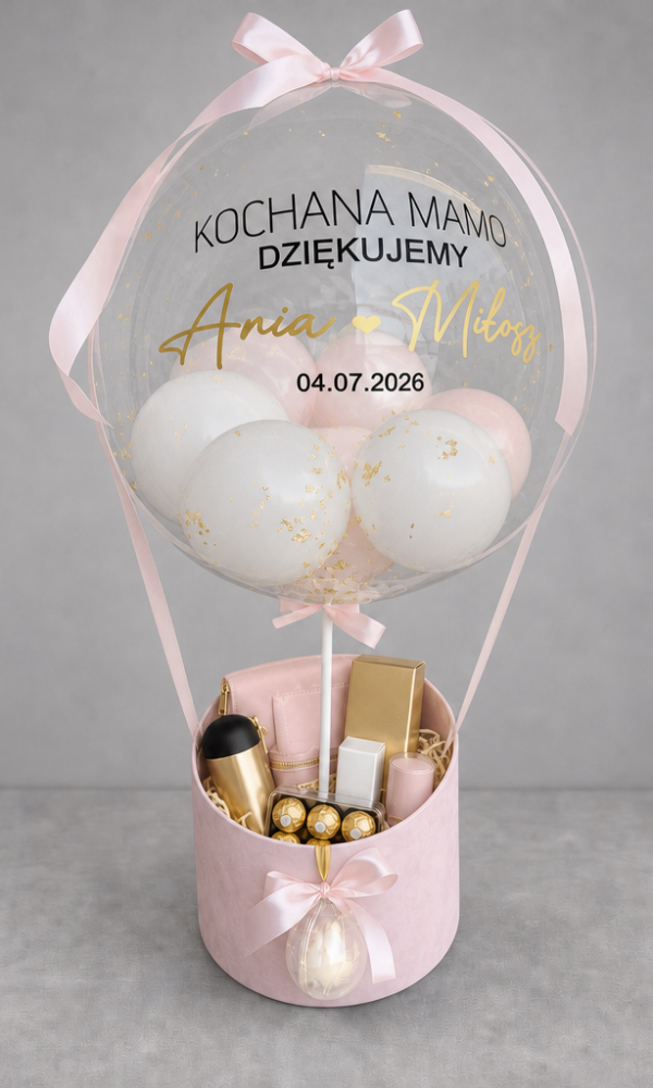1 Box+balon na Podziękowania dla Mamy na ślubie