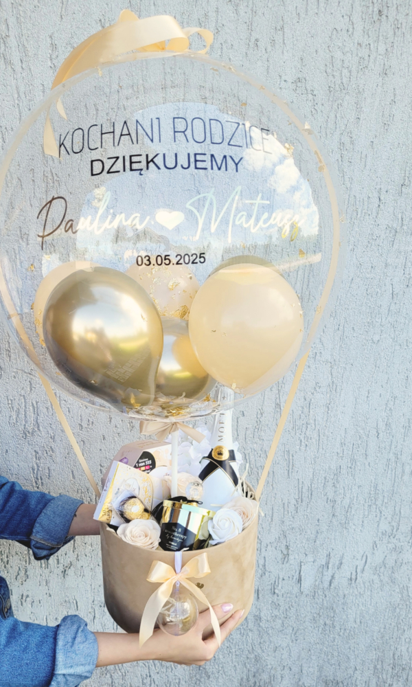 1 Box+balon na Podziękowania dla rodziców na ślubie