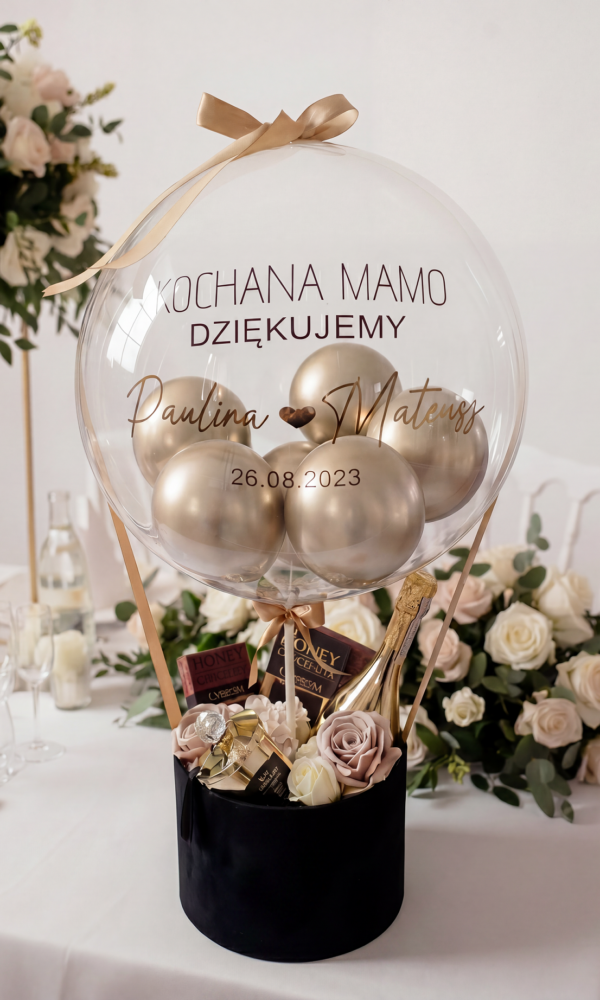 1 Box+balon na Podziękowania dla Mamy na ślubie
