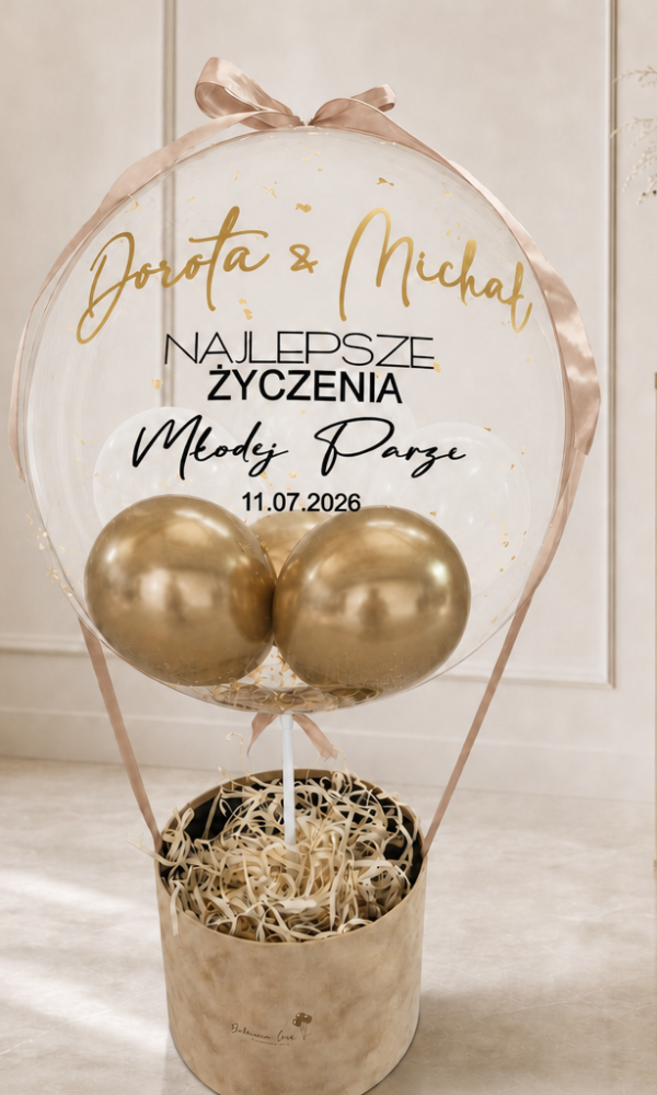 BalonBox dla Pary Młodej z okazji ślubu - oryginalny prezent z dowolną personalizacją